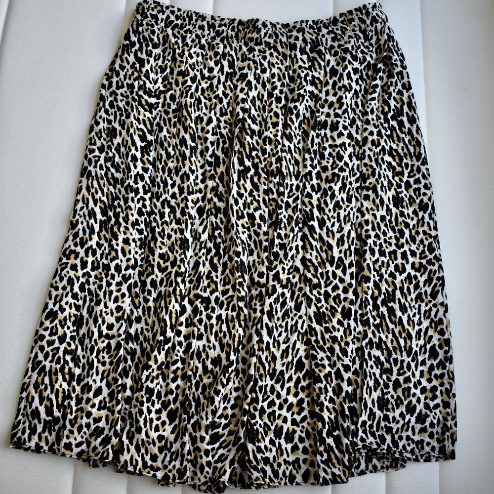 J.Crew Leopard Print, Pleated Skirt